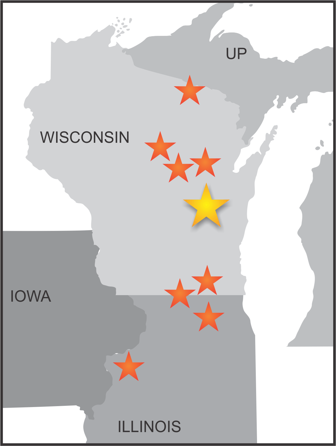 locations around the state